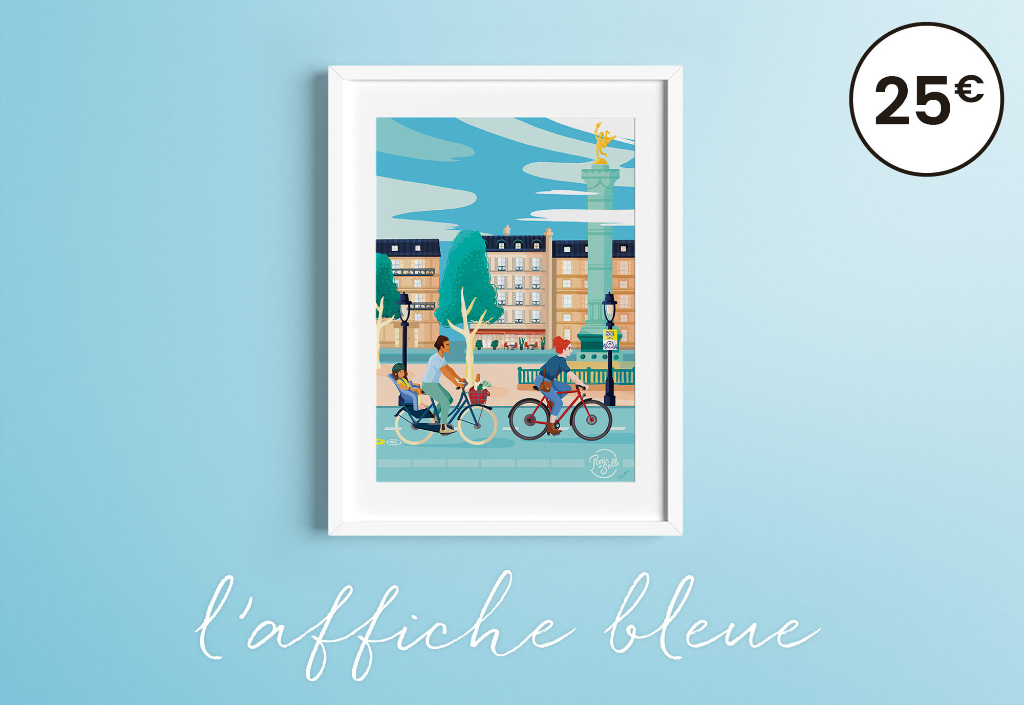 Affiche vélo bleue